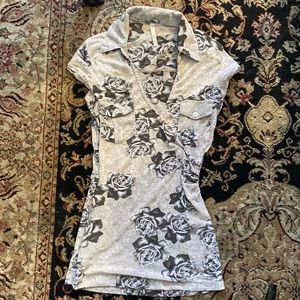 Size Small sheer rose collared shirt